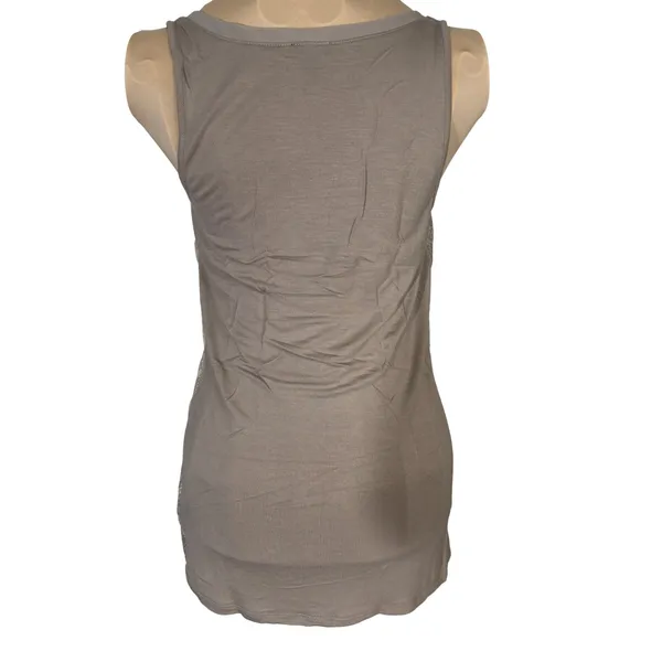 3124 | Express Snakeskin Print Sequin Scoop Neck Tank Top Taupe Women S - Image 2