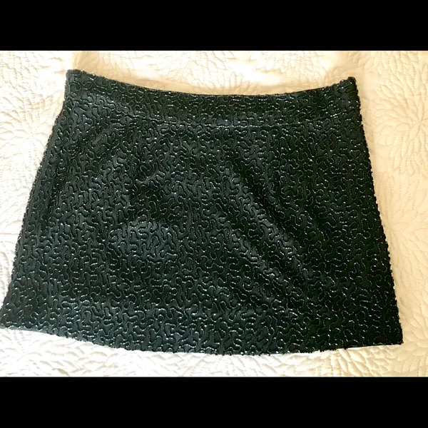 Karina Grimaldi Black Silk Sequin Skirt Sz S $218 - Image 6