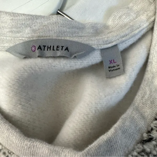 Athleta Heather Pacific Gray Mixed Media Pacific Crewneck Sweatshirt XL - Image 5