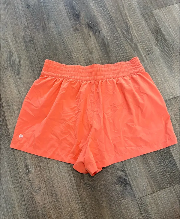 Orange Athleta High Rise Weekender Run Shorts - Image 2