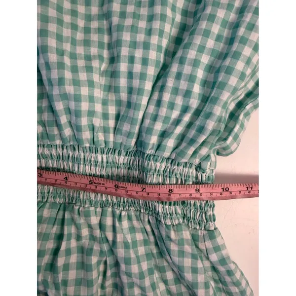 Walker & Wade MIa Mint Green Gingham Smocked‎ Mini Dress XS Cottagecore Coastal - Image 11
