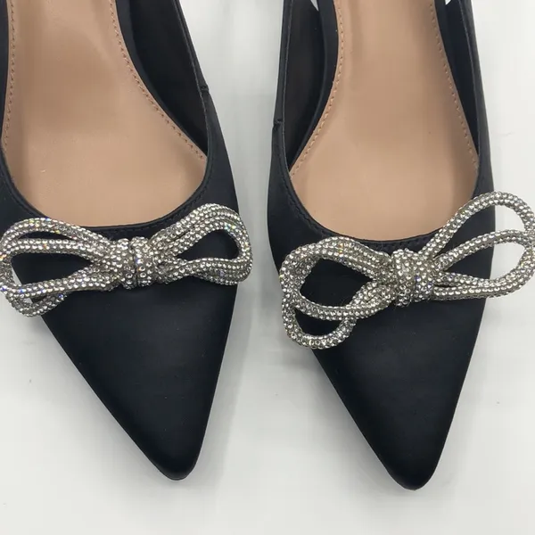 BCBGENERATION Women's Kitten Heel Pointed Toe Slingback Bow Heels Sz 7 - Image 3
