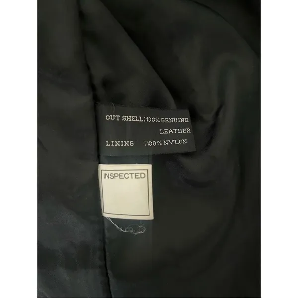 Pelle Vintage Black Leather Coat Snakeskin Detailing‎ Lined Shoulder Pads Small - Image 5