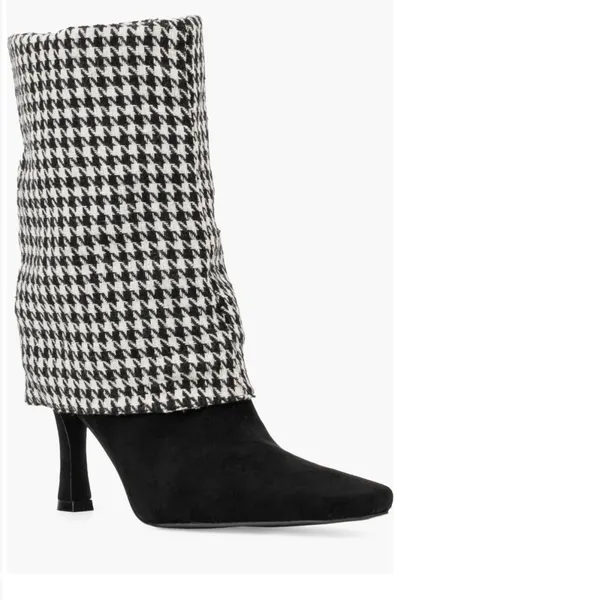 NEW NEW YORK & COMPANY Kalissa Tall Convertible Stiletto Boot Houndstooth 7 - Image 5