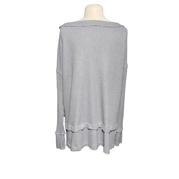 FREE PEOPLE x WE THE FREE Women’s Boho North Shore Gray Thermal Top - Image 5
