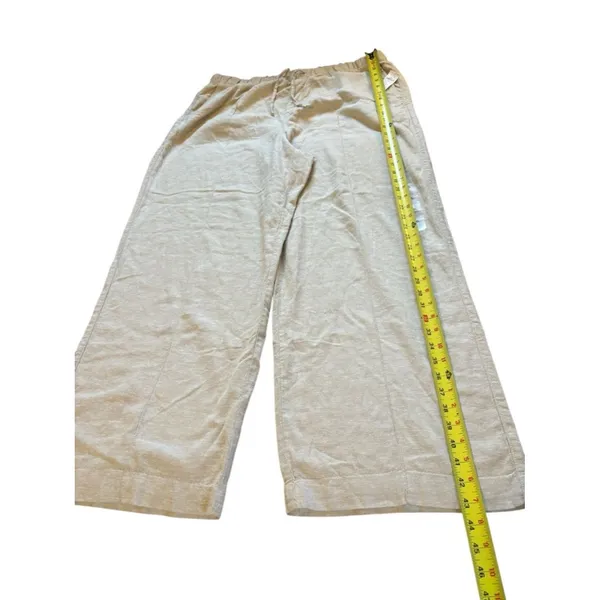 GAP NEW Pull On Wide Leg Linen Blend Pants Womens Size XL Beige - Image 10