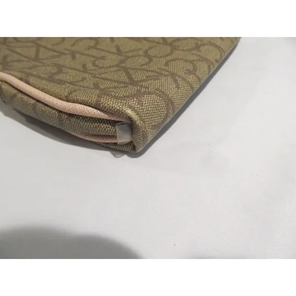 Calvin Klein CK Logo Cosmetic Bag | Beige Monogram Makeup Bag | Preowned - Image 5