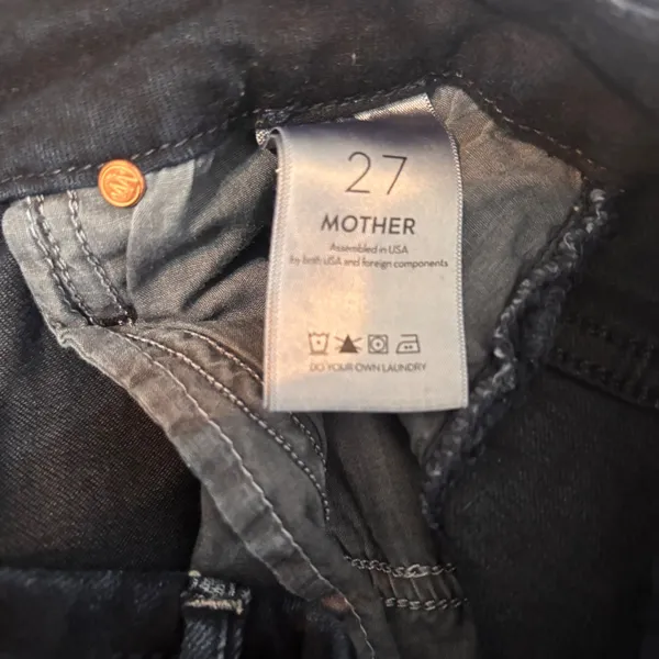 Mother The Pixie Ankle Fray Jeans Holding Hands Dark Wash Button Fly Size 27 - Image 10