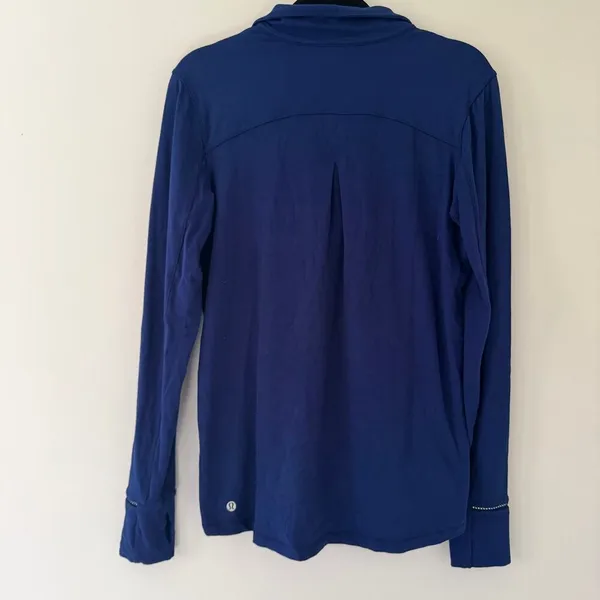 Lululemon Blue Quarter Zip 1/4 Zip Long Sleeve Workout Top‎ - Image 7
