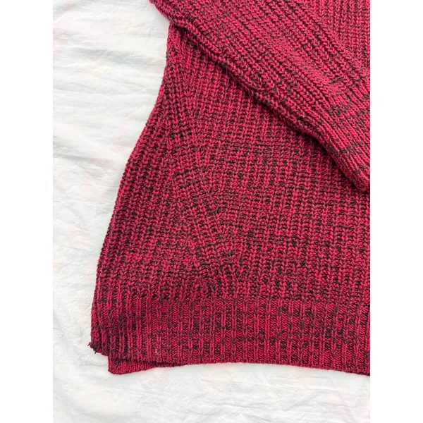 Jessica Simpson Womens Large Burgundy Marled Cowl Neck Side Lace Up Knit Sweater - Image 4