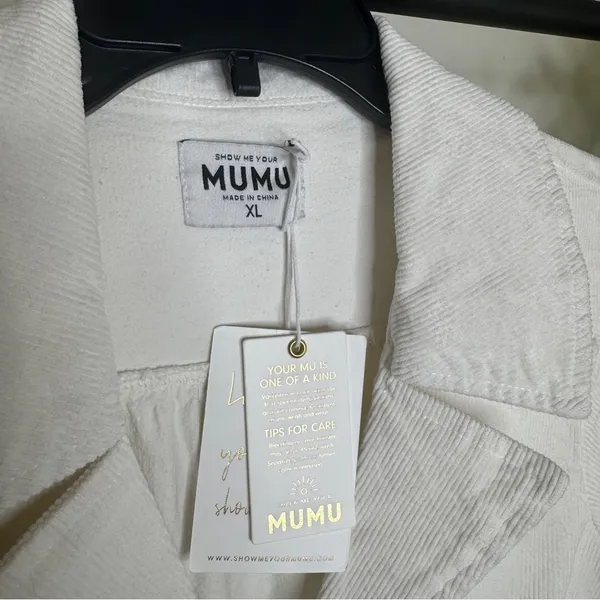 NWT Show Me Your Mumu Belted Outlaw Dress Cream Corduroy size XL Plus Size - Image 14