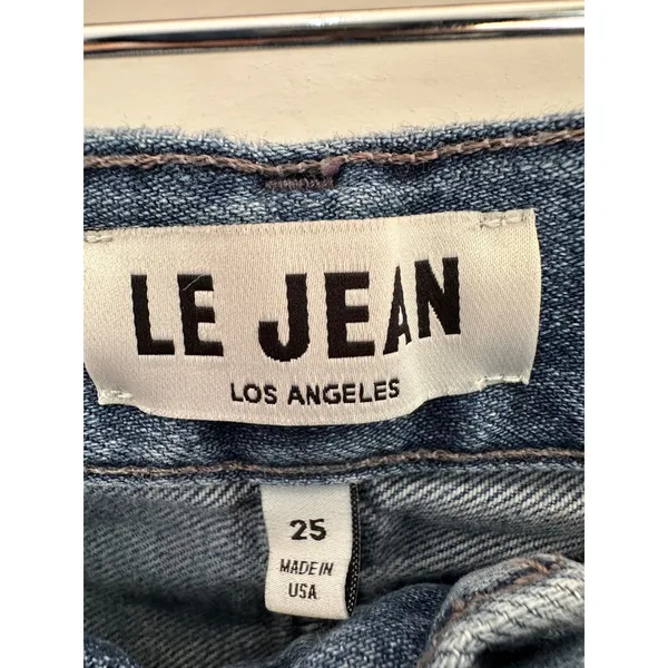 Le Jean Los Angeles Wide Leg Drawstring Jeans Size 25 Made in USA Denim - Image 4
