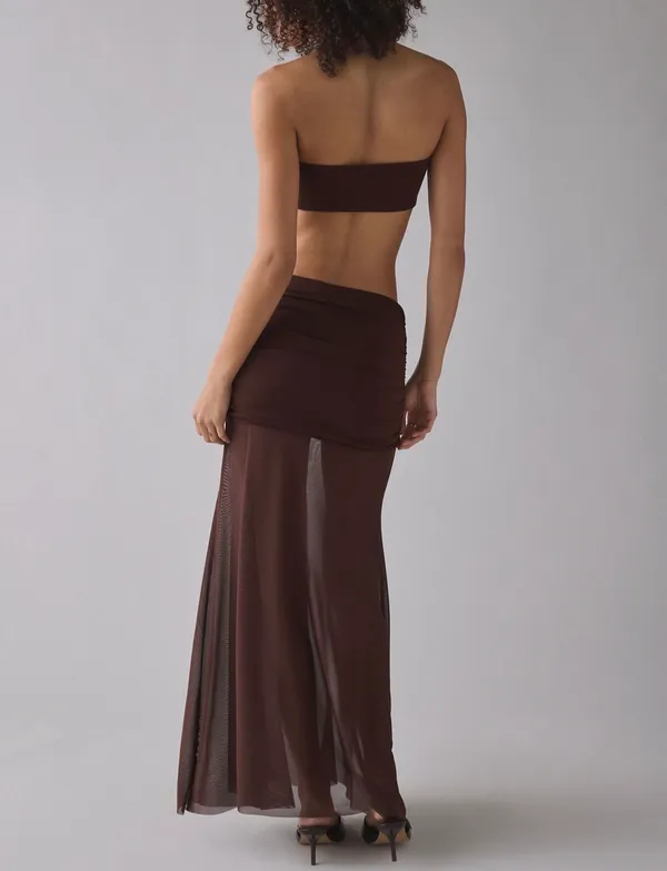 Urban Outfitters Brown Sheer Illusion 2-Piece Set - Image 3