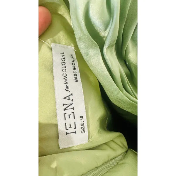IEENA for MAC DUGGAL Green Pleated Tiered Ruffle Sweetheart Gown Dress size 10 - Image 15