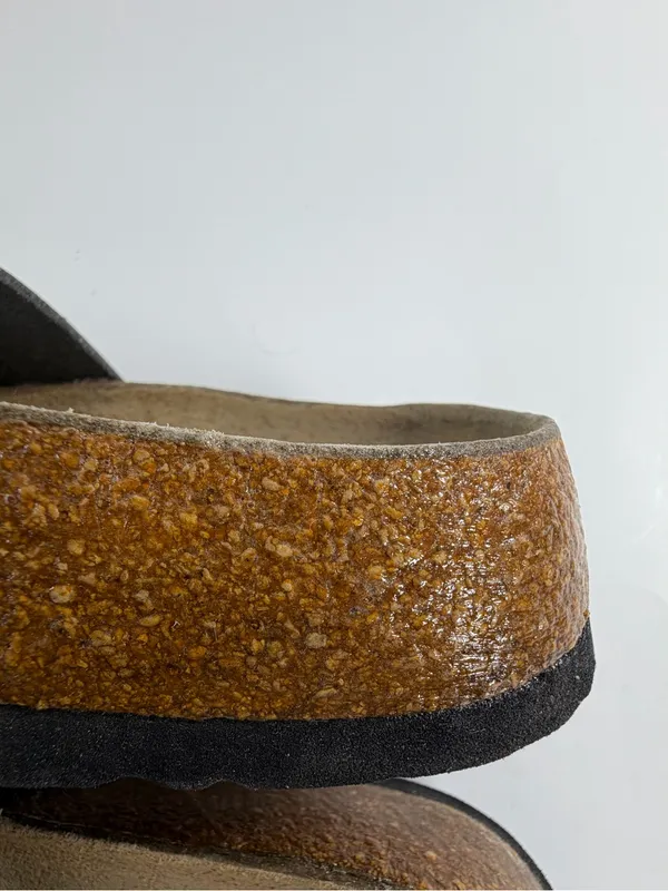 Betula by Birkenstock Black 3‎ Strap Sandals EU 39 US 8.5 Cork Footbed - Image 8