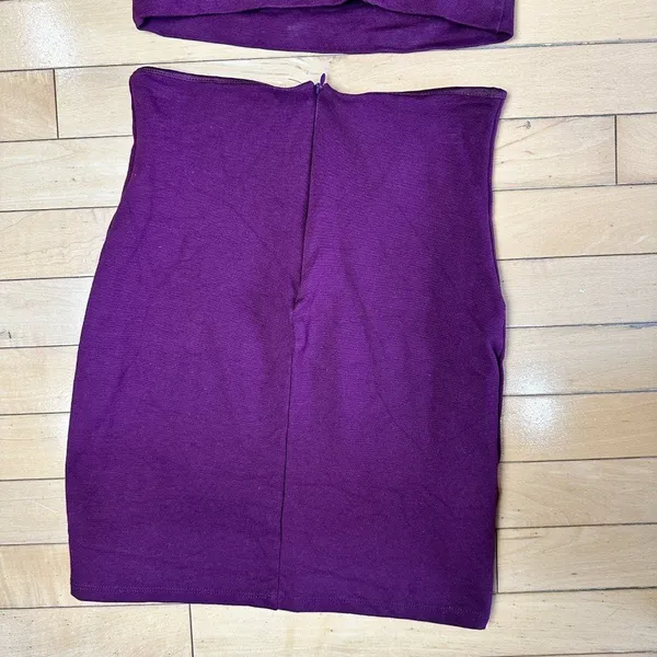 LULU'S 2 Piece Purple Lace Back Crop TOp & Skirt Set Size Small - Image 7