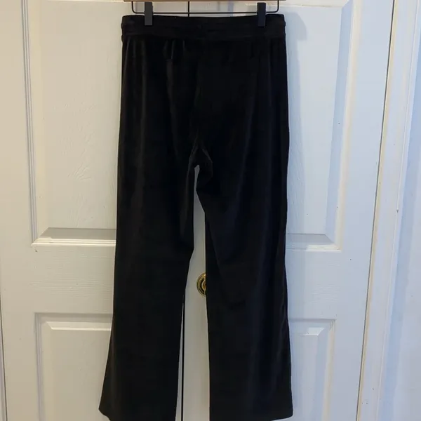 Vintage Y2K NBA Chicago Bulls Basketball Black Velour Lounge Pants Size Medium - Image 7