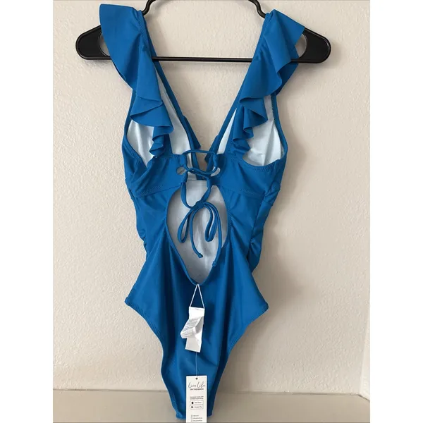NWT CUPSHE Live Life on the Beach Turquoise One Piece Swimsuit Size-Small - Image 4