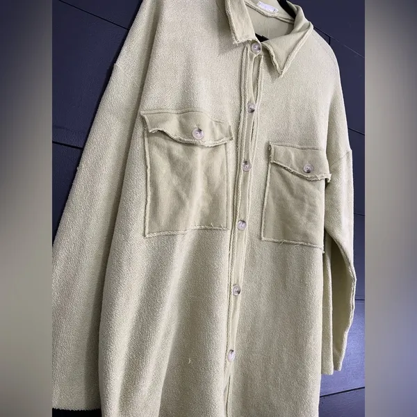 BUCKET LIST SCHEELS Oversized Shacket Button Down Coat Cover Up NWT Women’s L - Image 2