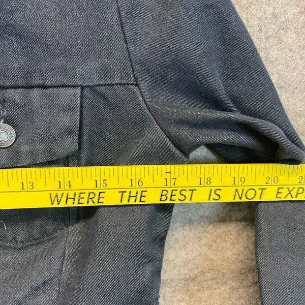 GAP‎ Jean Jacket Women's Small Indigo Denim Cotton Button Front Dark Wash Blue - Image 9