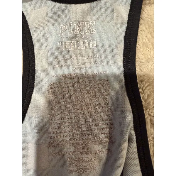 PINK Victoria’s Secret Ultimate Unlined Women’s Blue Black Plaid Sport Bra Large - Image 5