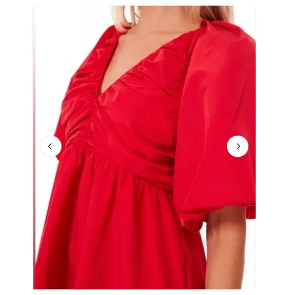 Hyacinth House Tuckernuck Courtney Red Mini Babydoll Dress NWT Size S - Image 3