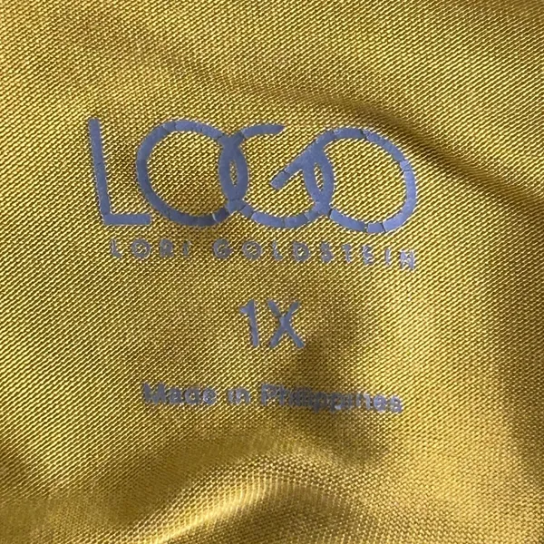 LOGO By Lori Goldstein Longline Cardigan Mustard Yellow 1X‎ - Image 5
