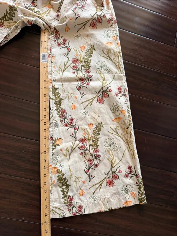 Free People Menorca taupe multi floral print wide-leg cropped pants 25 - Image 7