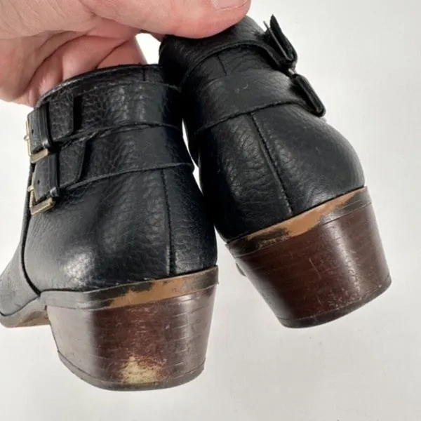 Sam Edelman Leather Buckle Ankle Booties Black Boots Size 8 Style Petal‎ - Image 8