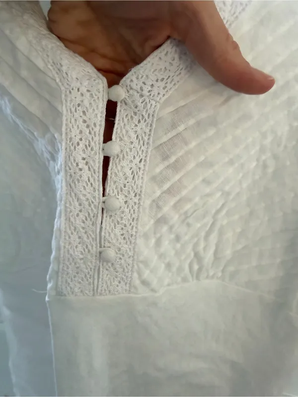 Vintage Y2K Tweeds White Linen Lace Sleeveless Blouse Women’s XL - Image 5