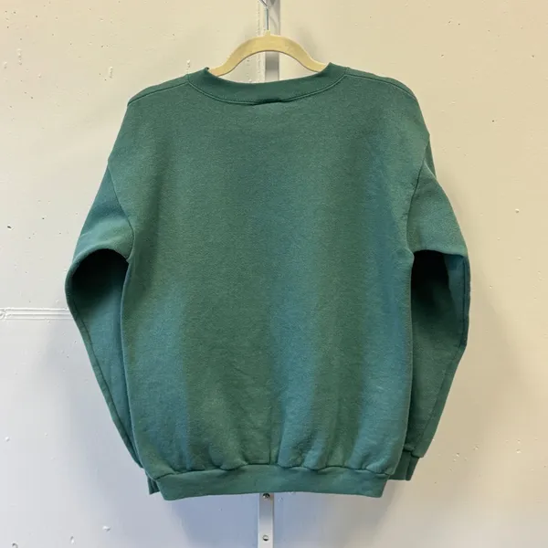 Vintage Ross Sportswear Teddy Bear Plaid Heart Sweatshirt Green USA Made L/XL - Image 2
