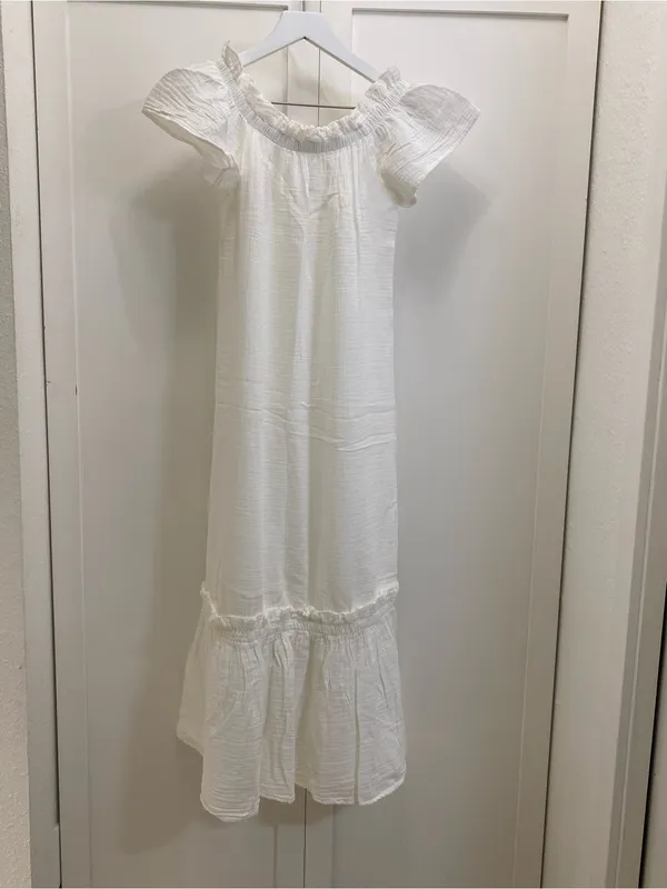 Zara White Off-Shoulder Maxi Dress - Image 2