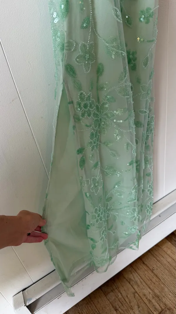Peppermayo Cydney Beaded Maxi Dress Sage Green Size 6 NWT - Image 5