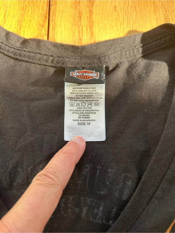 Harley-Davidson Women M‎ Black Long Sleeve V-Neck Eagle Graphic Shirt Bumpus TN - Image 4