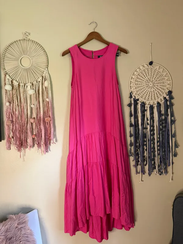 Anthropologie Maeve Marlene Tiered Maxi Dress Pink Size Small - Image 3