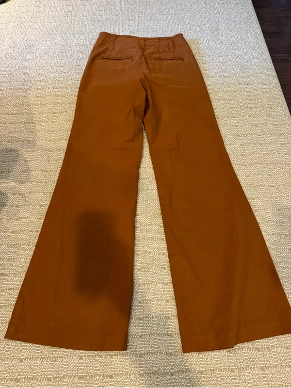 Maeve Anthropologie The Naomi Wide Leg Flare Pants Brown | Size 4 - Image 5