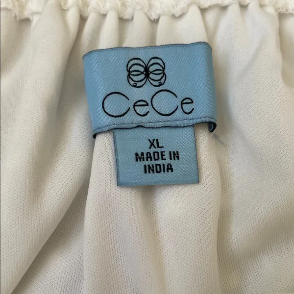 CeCe White Polka Dot Ruffle Blouse - Image 2