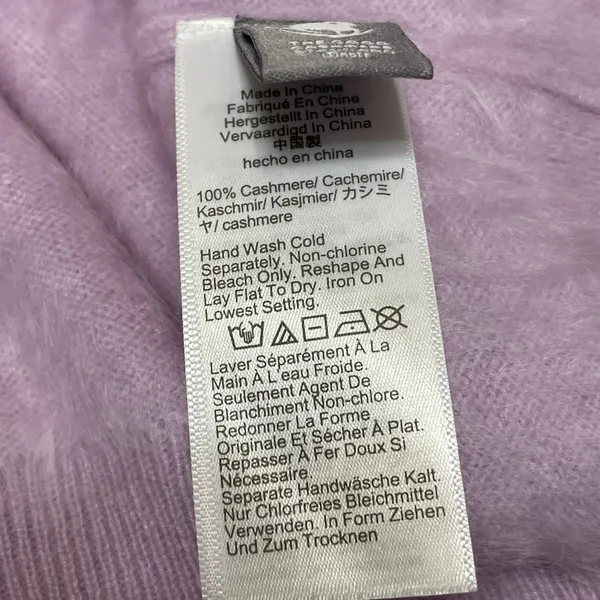 J.Crew Cashmere Women's Purple Lilac Long Sleeve Crop Knit Sweater Top Size M - Image 5