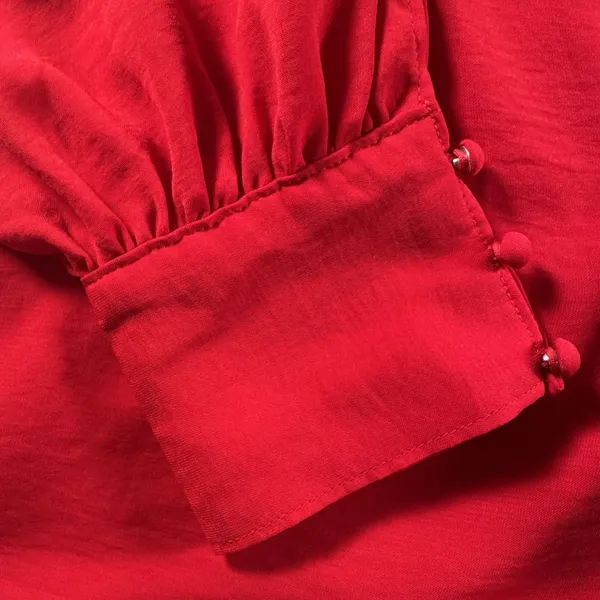 Maurice Beautiful Sexy Red Blouse With Open Long Sleeves Size 1x - Image 2