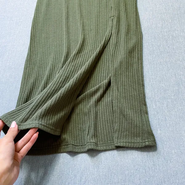 Abercrombie & Fitch Ribbed Knit Midi Skirt Size XSP in Green - Image 2