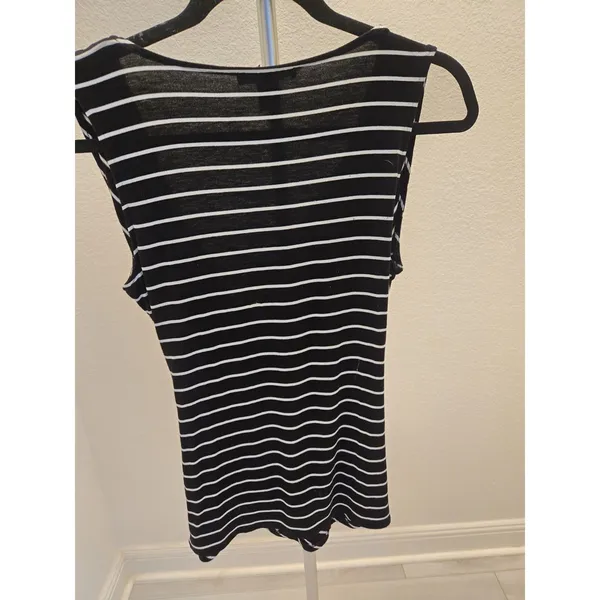 White House Black Market Top Small Womens S Striped Ruffle Wrap Sleeveless Y2K - Image 5