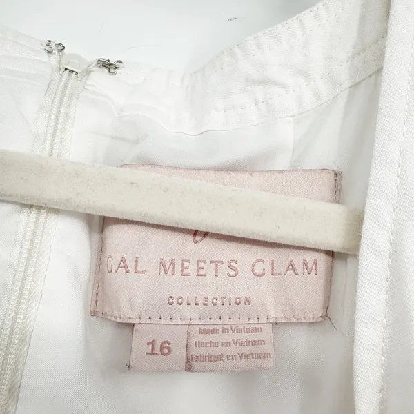 Gal Meets Glam Womens Angela White Linen Cotton Cottagecore Ruffle Dress Size 16 - Image 6