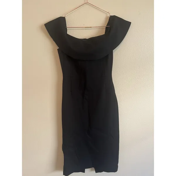 Aritzia Babaton Ruslan Off the Shoulder Black Midi‎ Dress Size 4 - Image 2