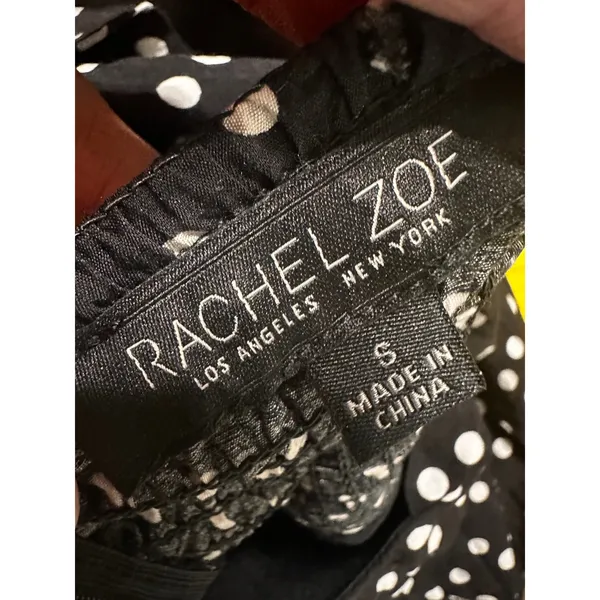 Rachel Zoe Womens Black White Polka Dot Tie‎ Strap Tiered Maxi Dress Small - Image 7
