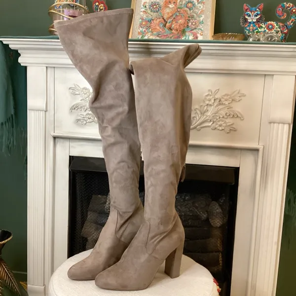 Steve Madden Emotions Tan Faux Suede Over‎ The Knee Boot - Image 2