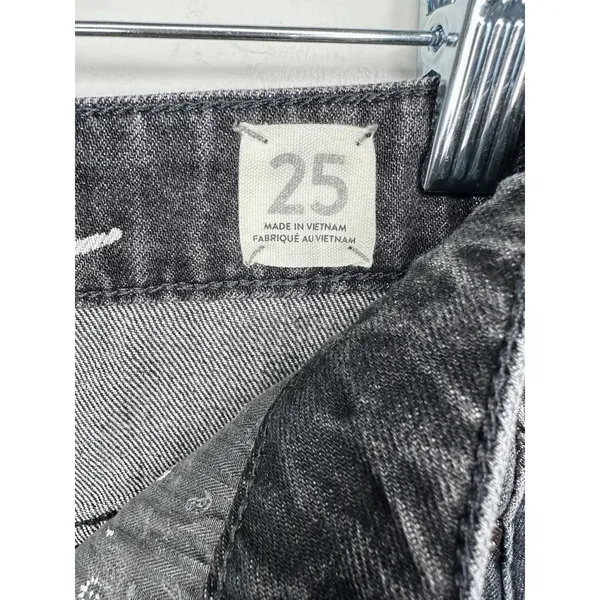 We‎ The Free People Black Denim Mini Skirt 25 Frayed Hem Rocker Festival Revival - Image 12