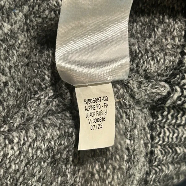 Old Navy Fair Isle Alpine Mock Neck Ski Sweater Women Black Gray M - Image 6
