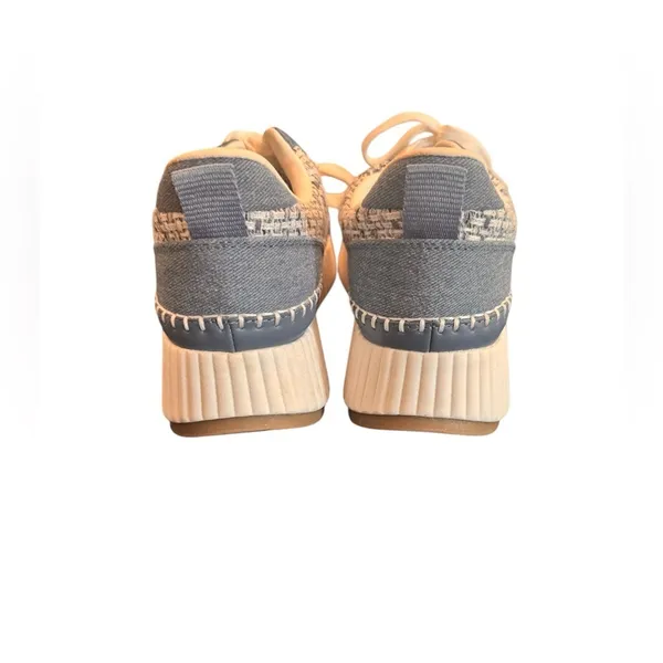 Universal Threads Woven Platform Sneakers Blue Cream Tweed Women's Size 9 in EUC - Image 6