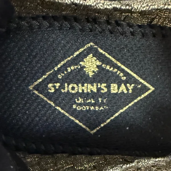 St. John's Bay Bronze Metallic Woven Elastic Mary Jane Wedge Shoes Size 10‎ - Image 9