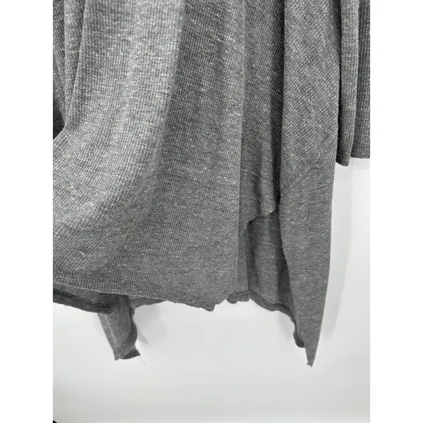 Free People Womens Gray‎ Thermal Shirt Size S Asymmetrical Tunic Oversized Boho - Image 3
